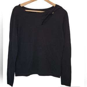 White House Black Market Women's Black Cashmere Blend Sweater Size Medium